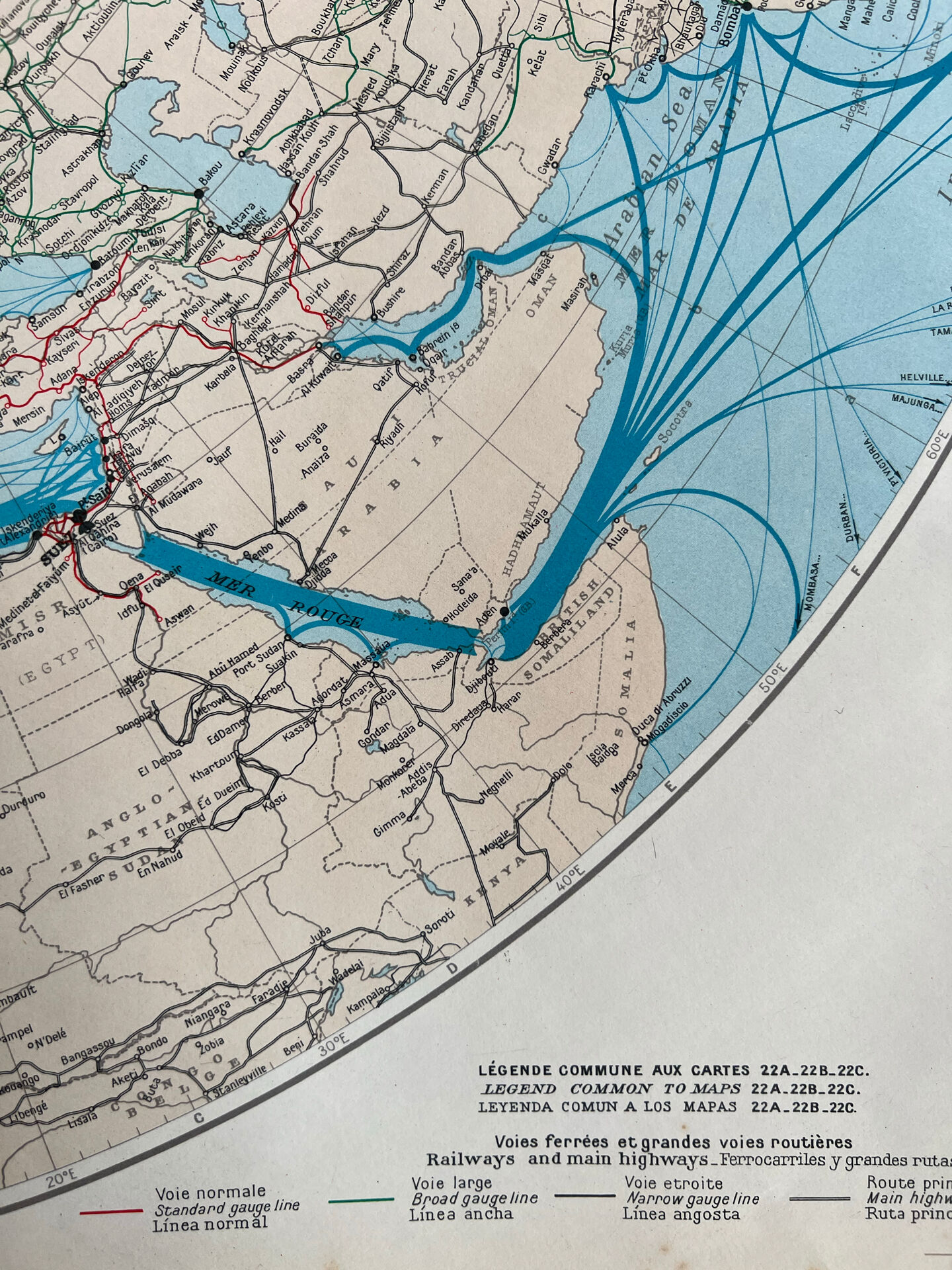 Old map Communications — Northern Hemisphere | Maritime routes & p