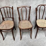 Set of 6 caned bistro chairs