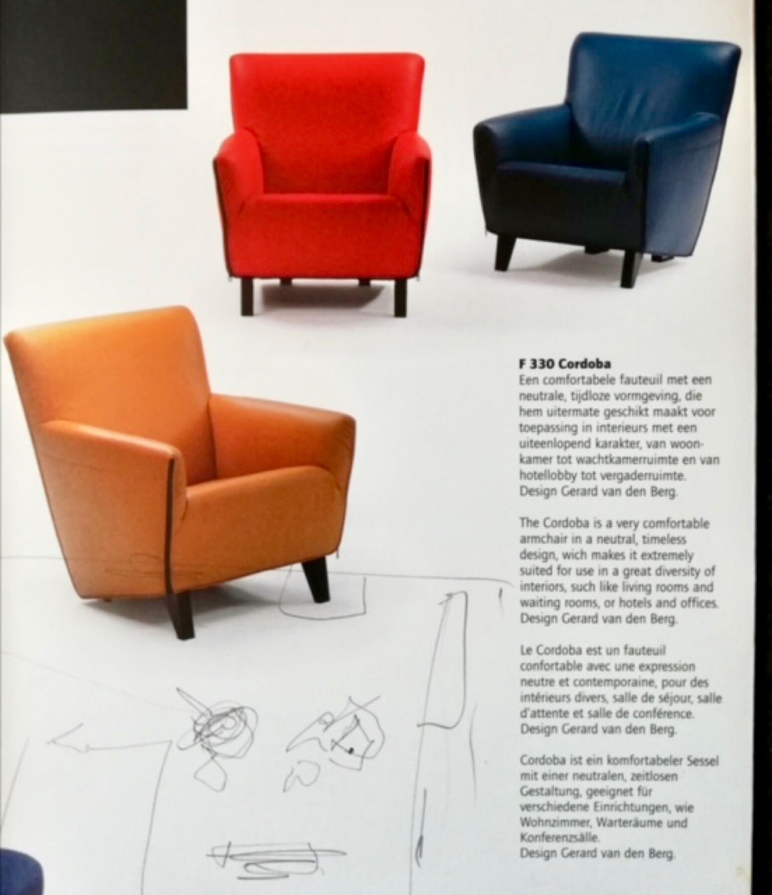 Paire de fauteuils F330 'Cordoba' par Gerard van den Berg pour Artifort