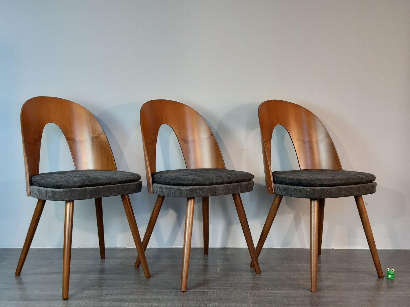 Set 6 chairs Walnut Suman by MIER, Mid-Century Czechoslovakia 1960 s