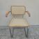 Fauteuil style breuer en cannage d'origine vintage