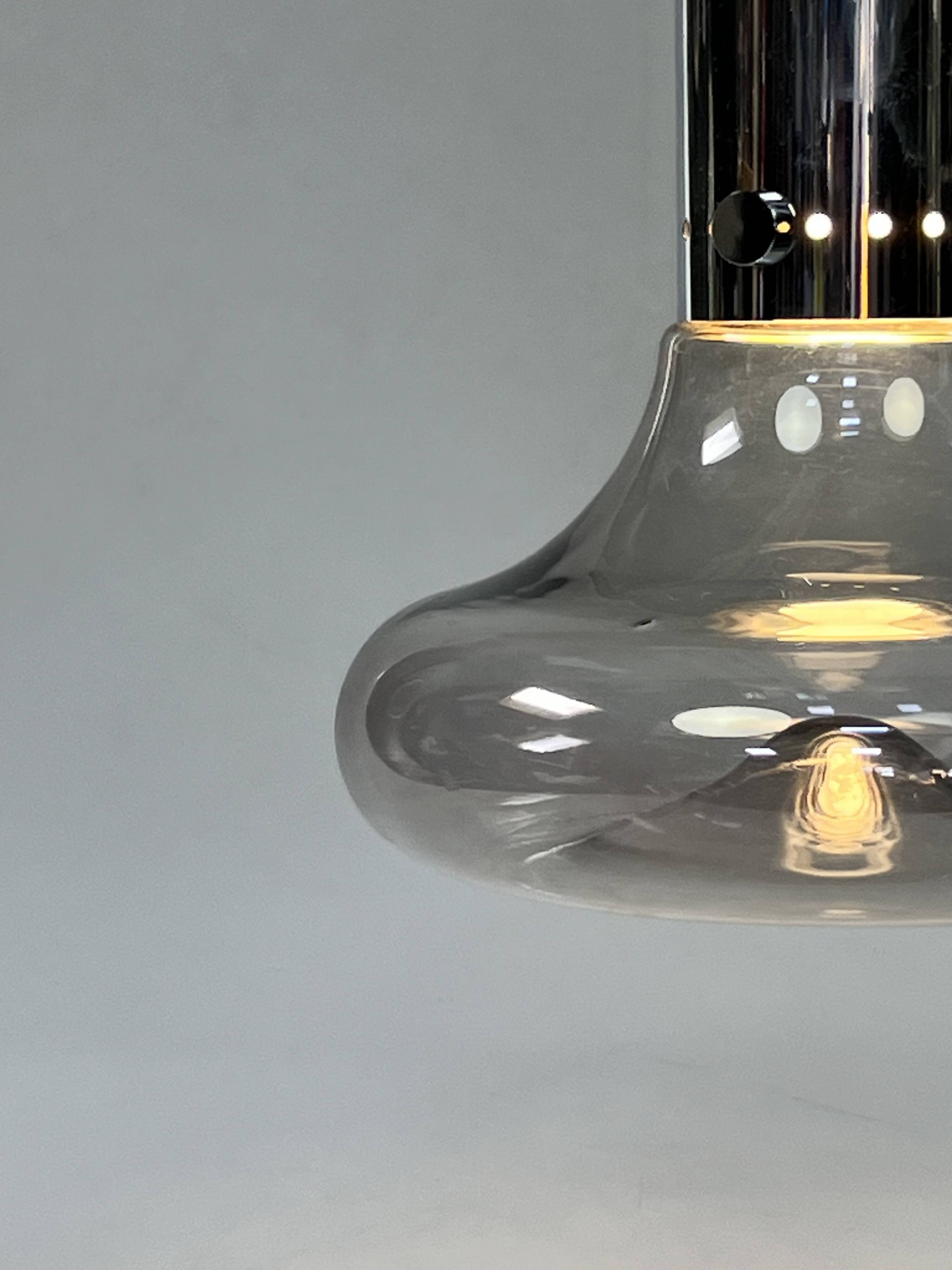 Vintage Space Age Pendant Lamp, Herbert Proft, Glashütte Limburg