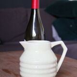 Art-deco pitcher in pale yellow earthenware