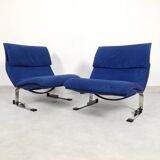 Chaises Saporiti Onda - daim bleu