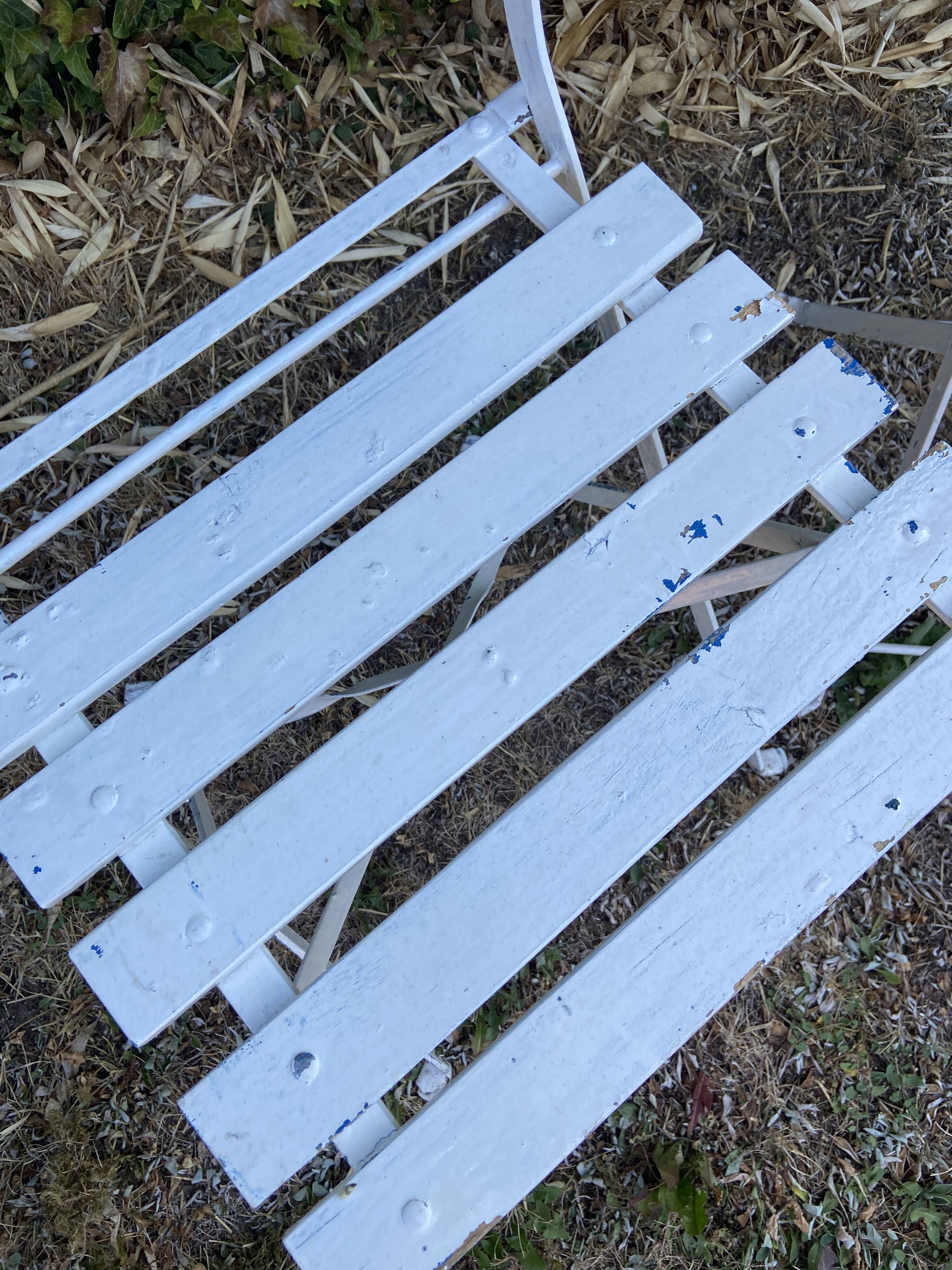 2 Folding metal bistro chairs for brasserie, beer, café, terrace, Brasserie