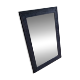 Artisanal Burnt Wood Mirror (108x78 cm) – Industrial / Japandi Style