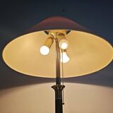 Hollywood Regency table lamp in brass and wild silk, 1970s