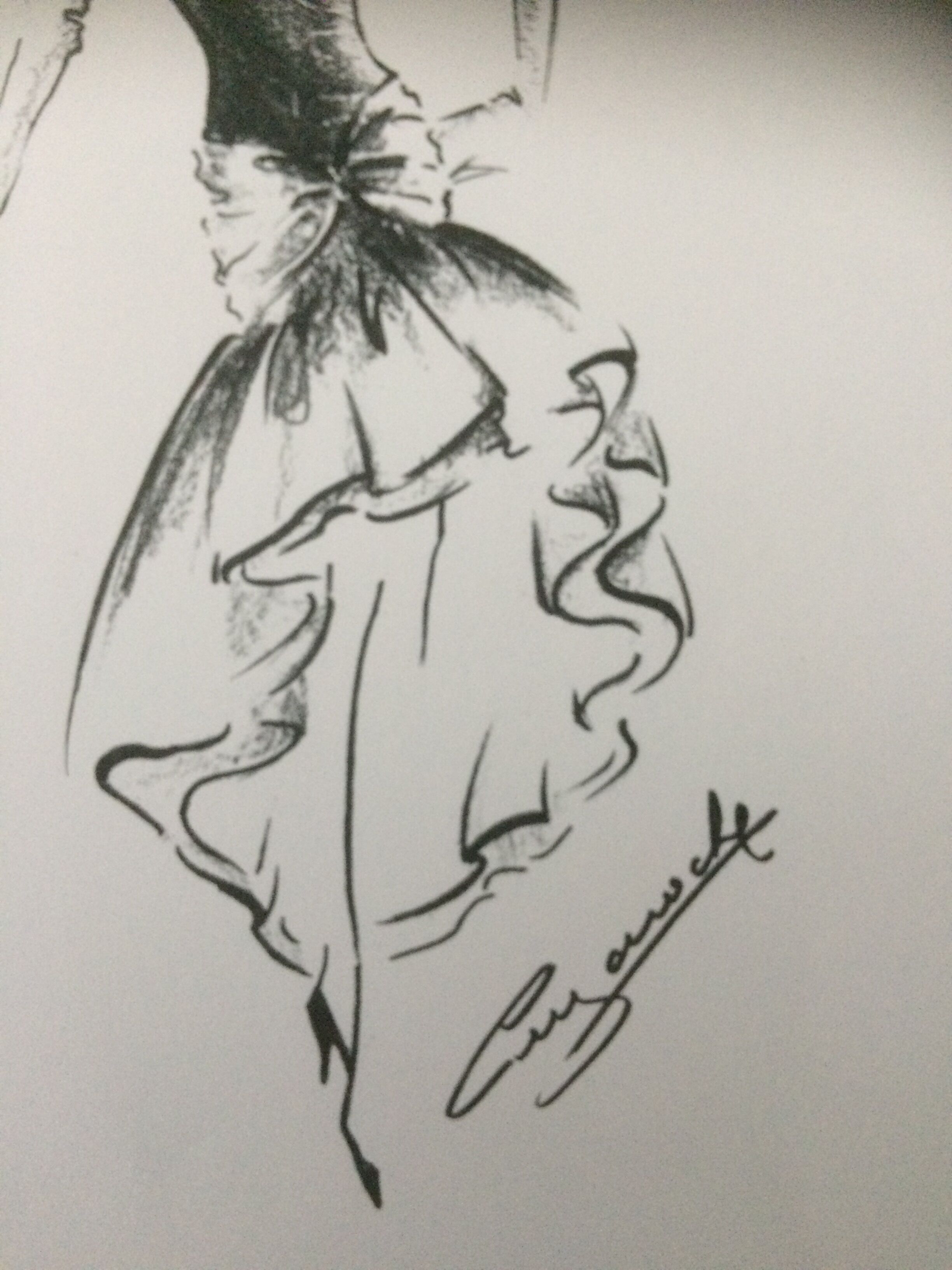 Illustration of press fashion by Guy Laroche, 80s