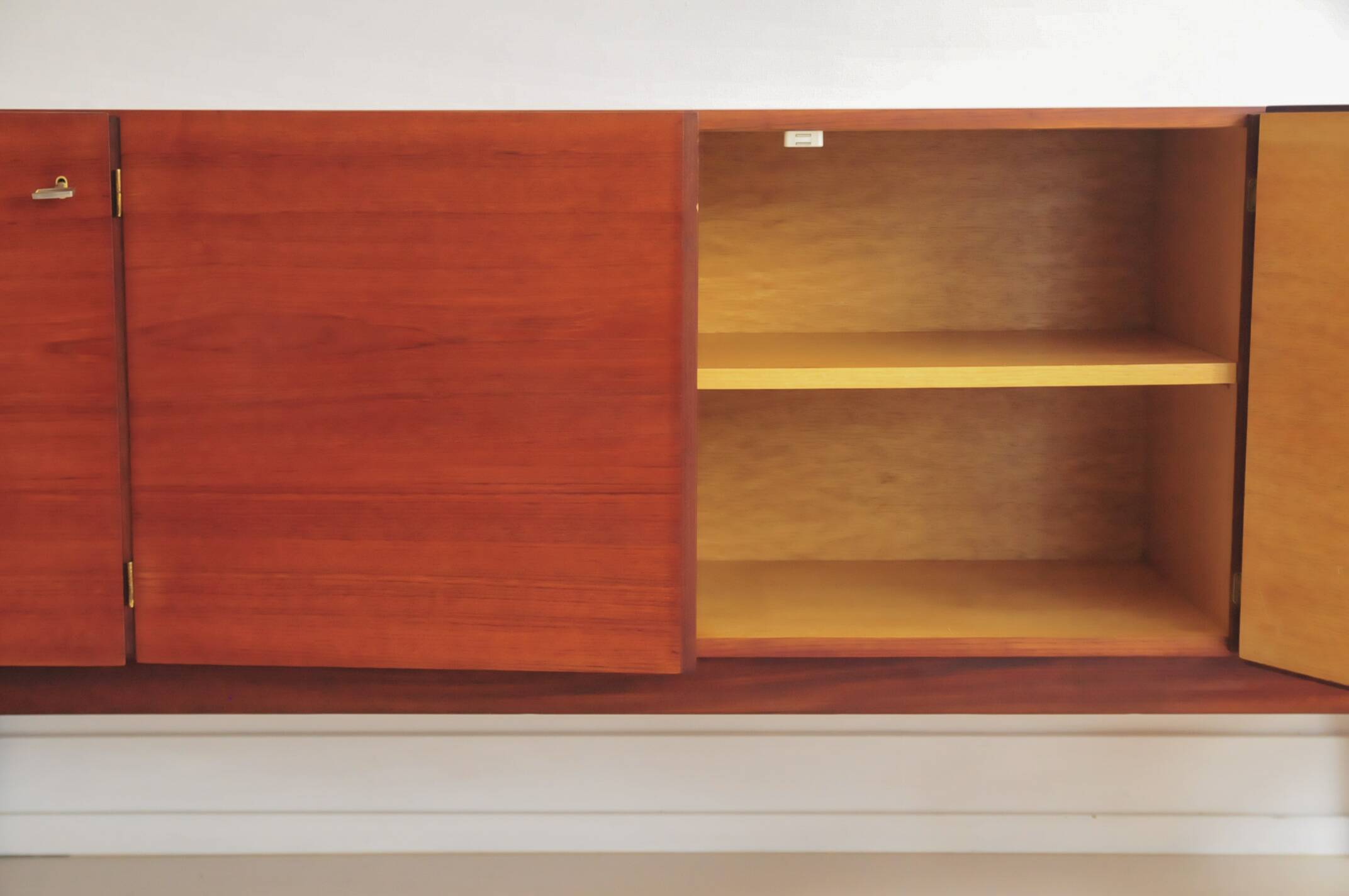 vintage Danish sideboard with black and white drawers