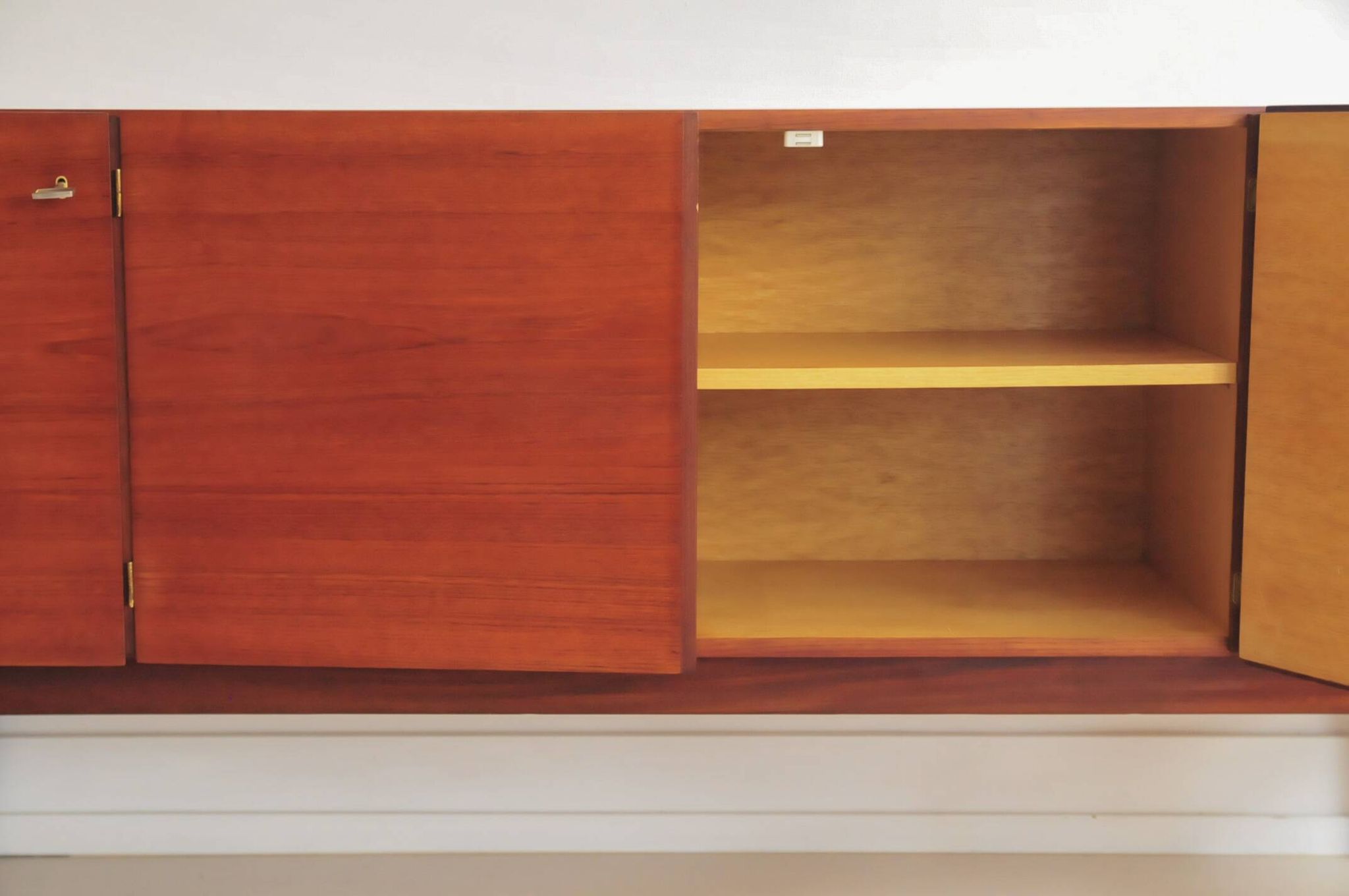 vintage Danish sideboard with black and white drawers