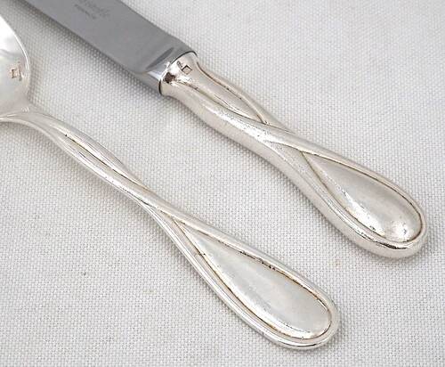 Christofle Galea, lot of 12 dessert pieces, forks, spoons, knives.