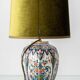 Dutch Delft Hand-Painted Ceramic Table Lamp, Makkum Polychrome, New Velvet Shade