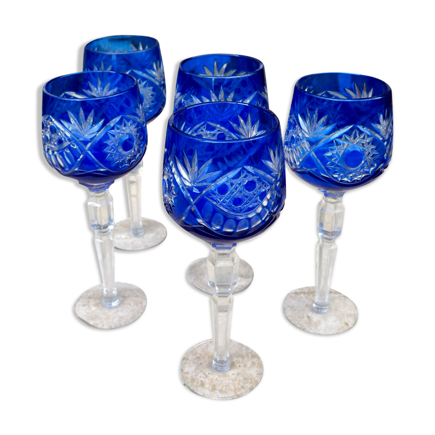 Set de 5 verres à vin en cristal de Pologne