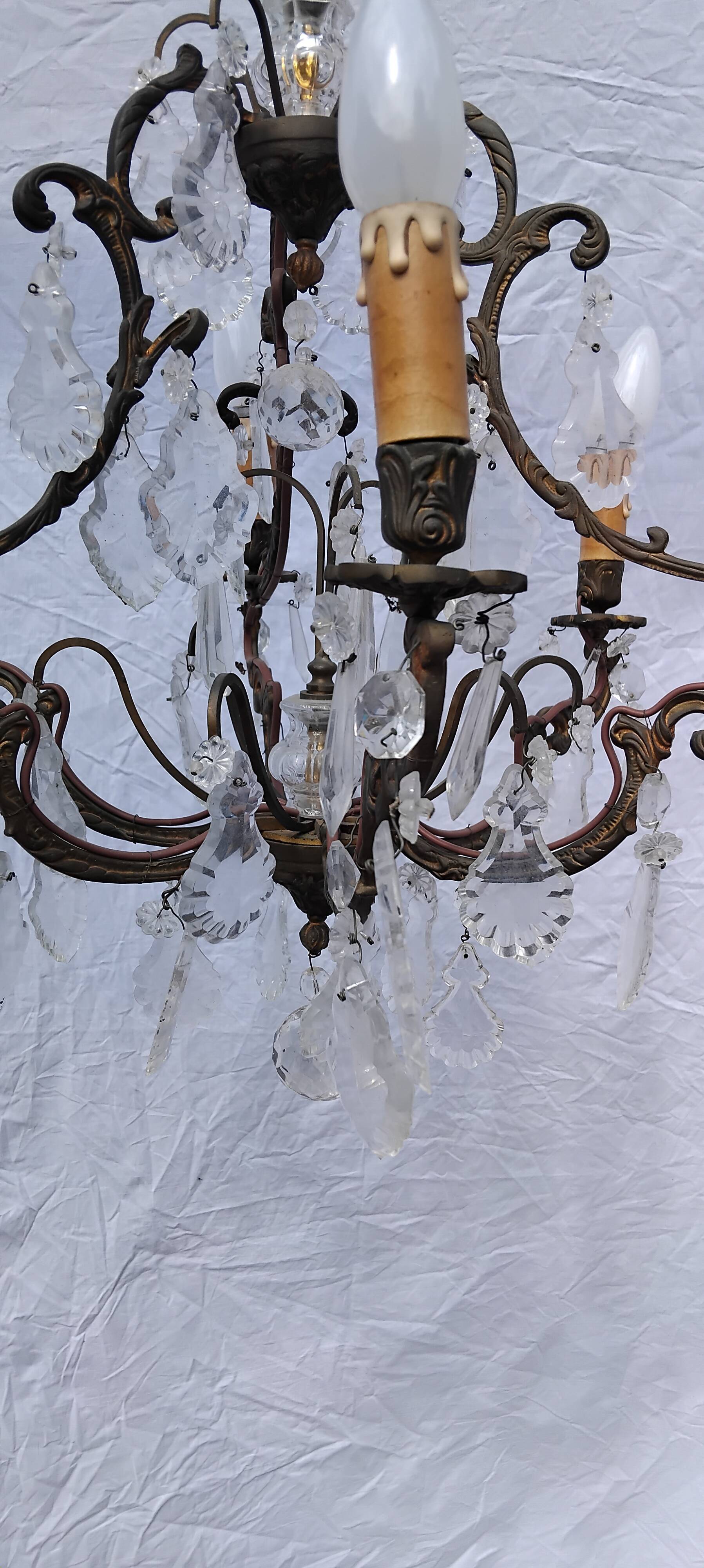 Lustre pampilles ancien cristal