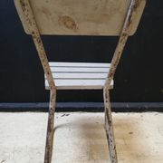 6 vintage garden chairs made of wood and metal
