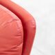 Armchair and pouf in red leather, Vitelli and Ammannati, for Brunati 70/80