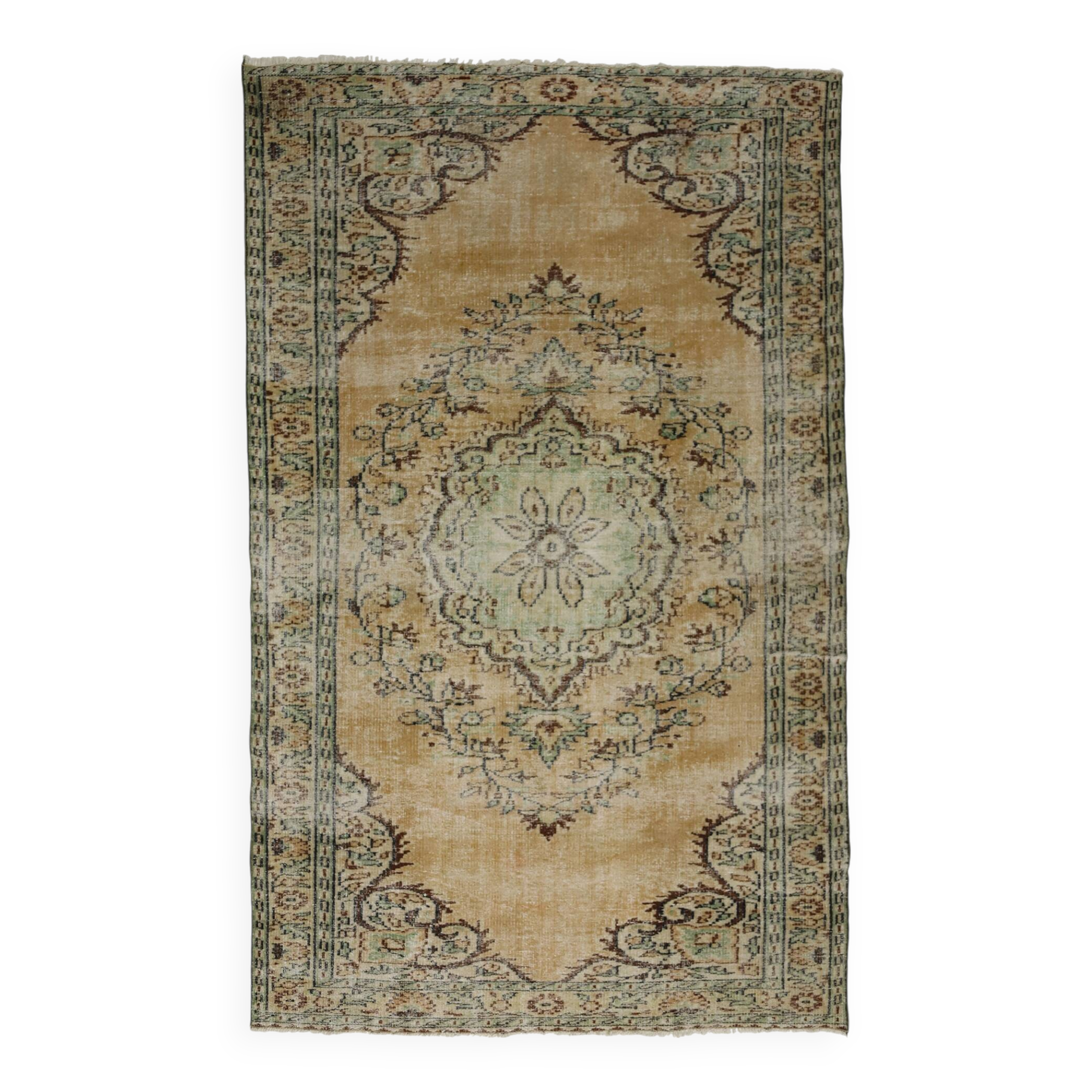 Turkish Anatolian Handmade Vintage Area Rug 267 cm x 160 cm
