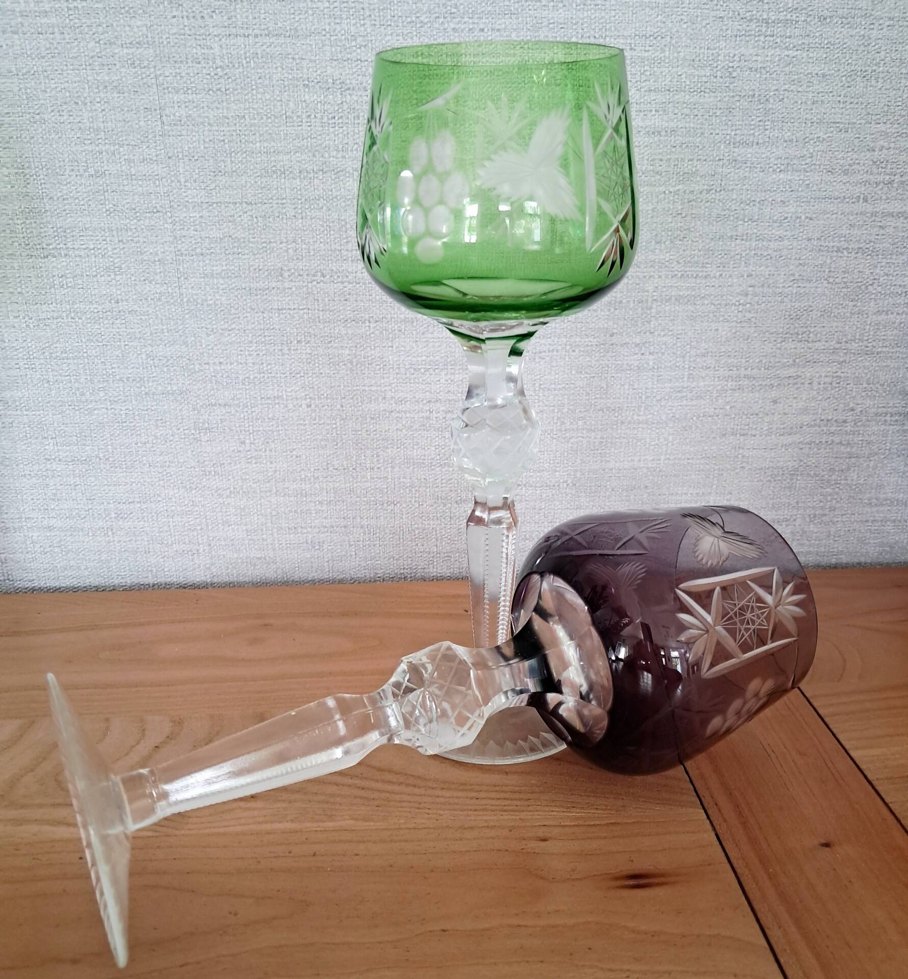 4 Nachtmann crystal Romer glasses from the 1970s/80s.