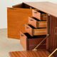 Mid-Century Sideboard by Meredew (Brown Leather Handles)