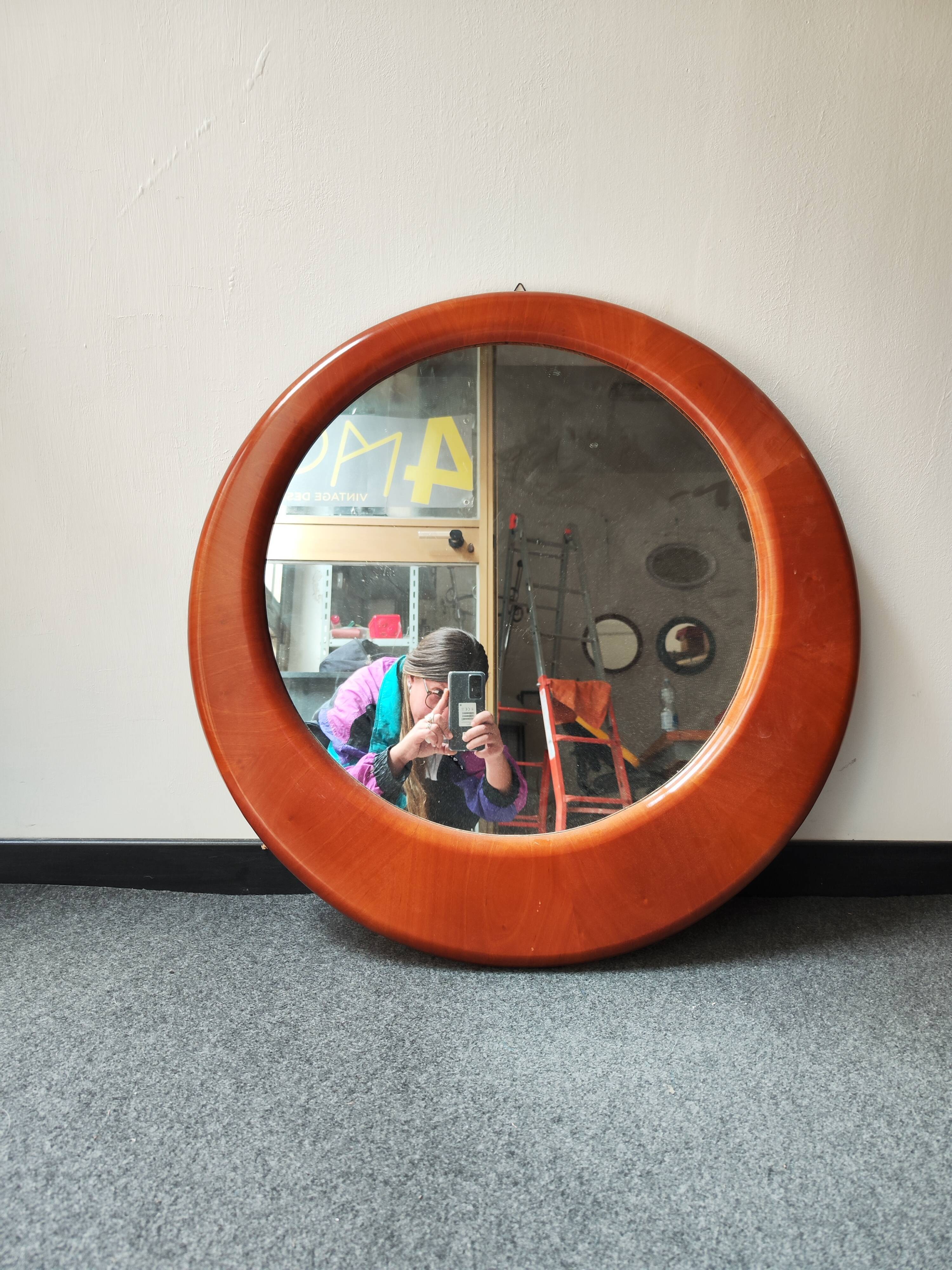 Vintage walnut mirror, 60 cm