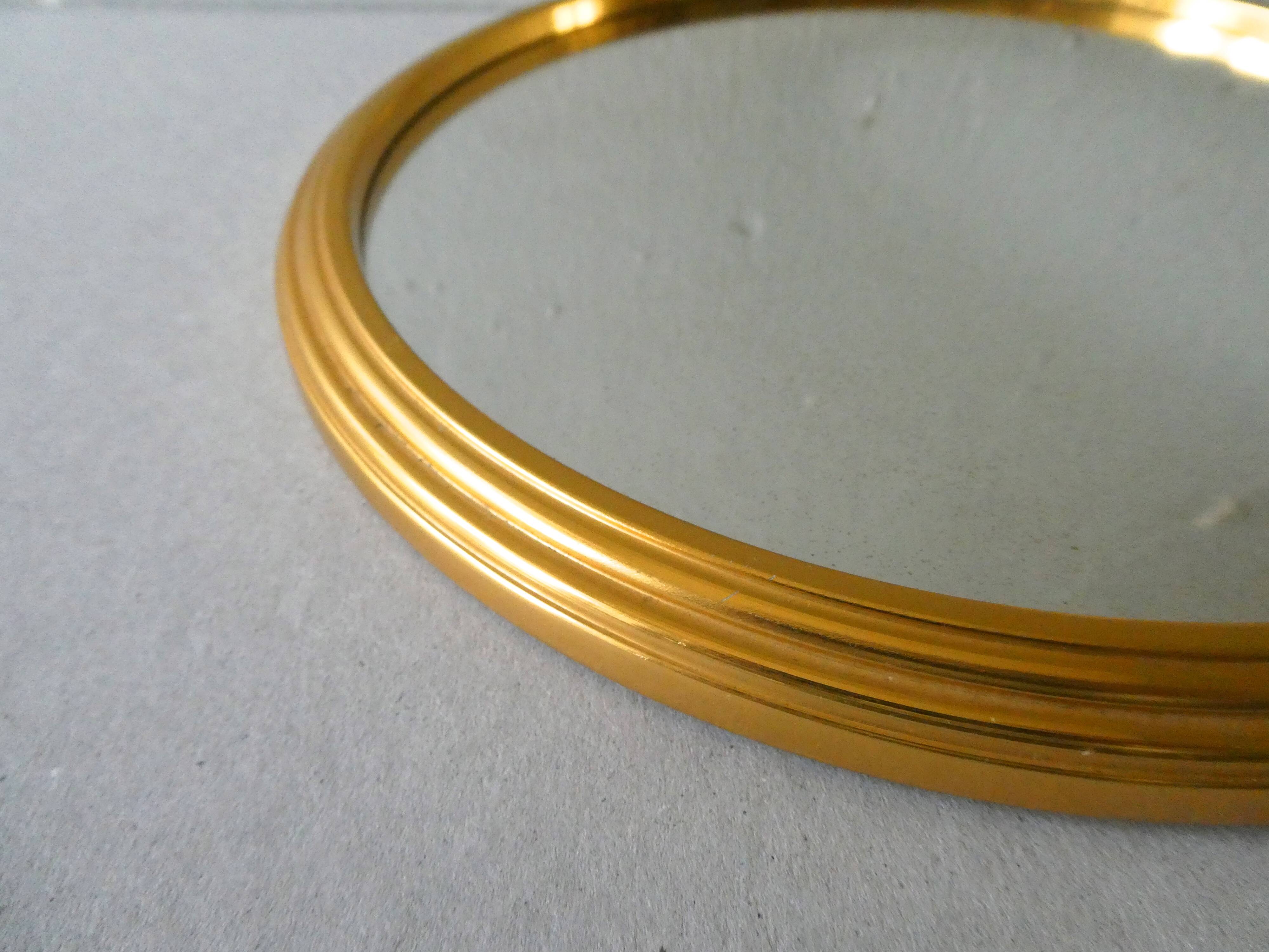 Mirror tray, gold metal tower, 23 cm