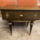 Antique Nightstand N252 Drawer Lacquered Wood Mid 20th Century Vintage