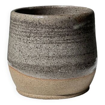 Large gray Indonesian ceramic mug