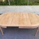 Round dining table Louis Philippe stripped in raw solid cherry wood Italy