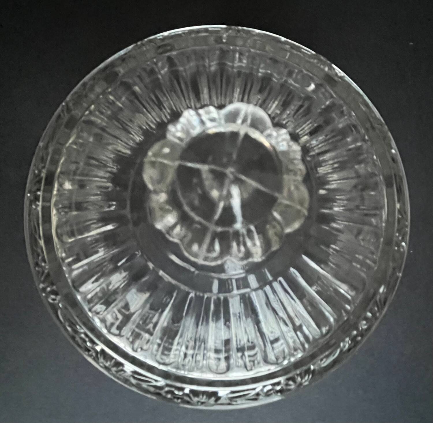 Vintage molded glass bell jar