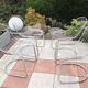 Set of four chrome metal wired chairs by Gastone Rinaldi / vintage 70s