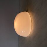 Half-moon wall and ceiling light 20 cm white opaline glass