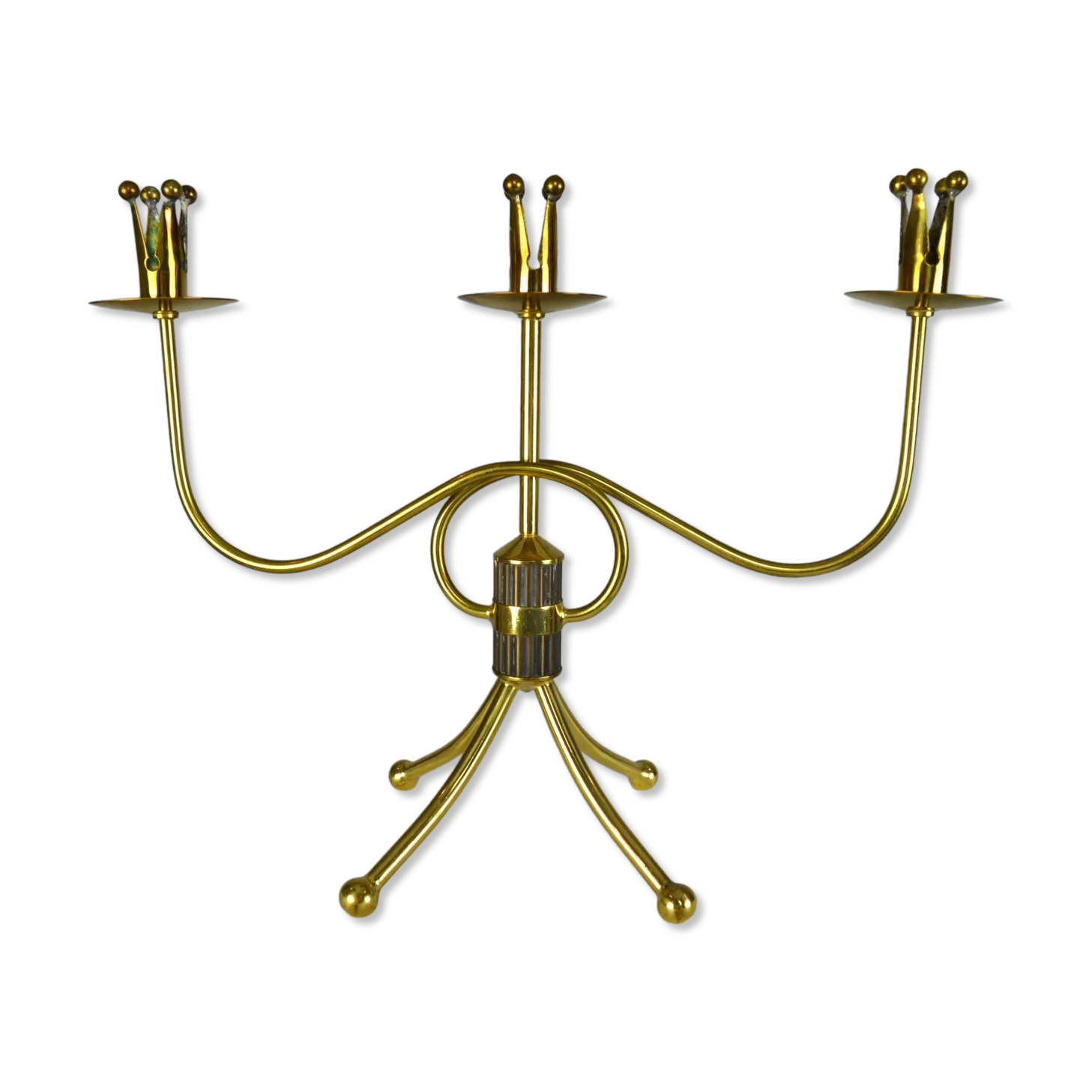 Brass candelabra by Gunnar Ander for Ystad-Metall , Sweden 1950s