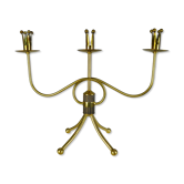 Chandelier en laiton par Gunnar Ander pour Ystad-Metall, Suède, années 1950.