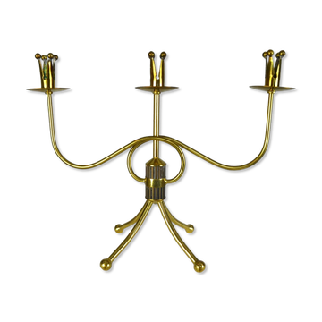 Brass candelabra by Gunnar Ander for Ystad-Metall , Sweden 1950s