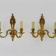 Paire d'appliques murales en bronze à 2 bougies année 60 70