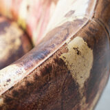 Leather swivel armchairs, early twenty-first century, set of 2