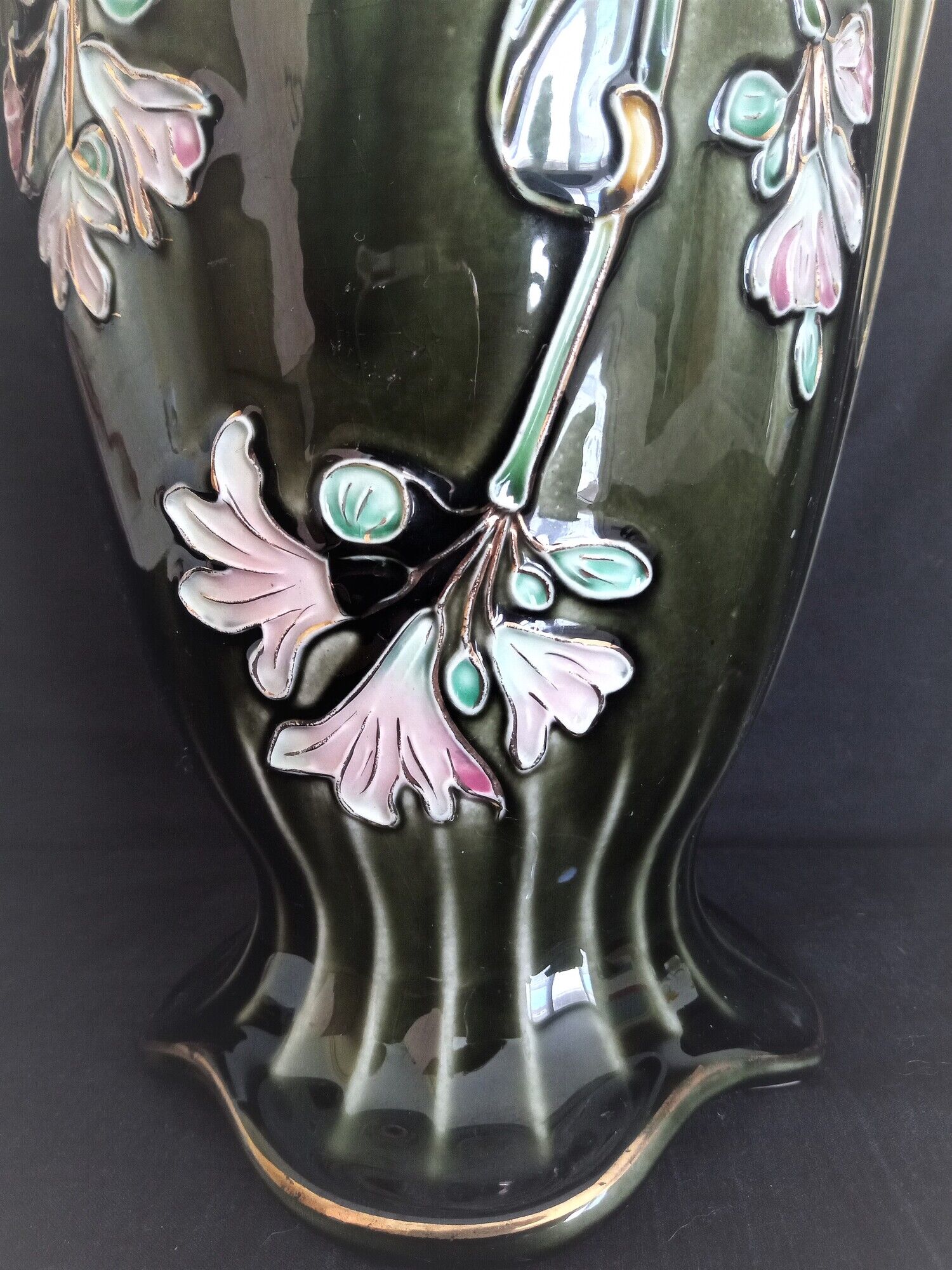 Gustave de Bruyn Art Nouveau earthenware vase by Fives Lille