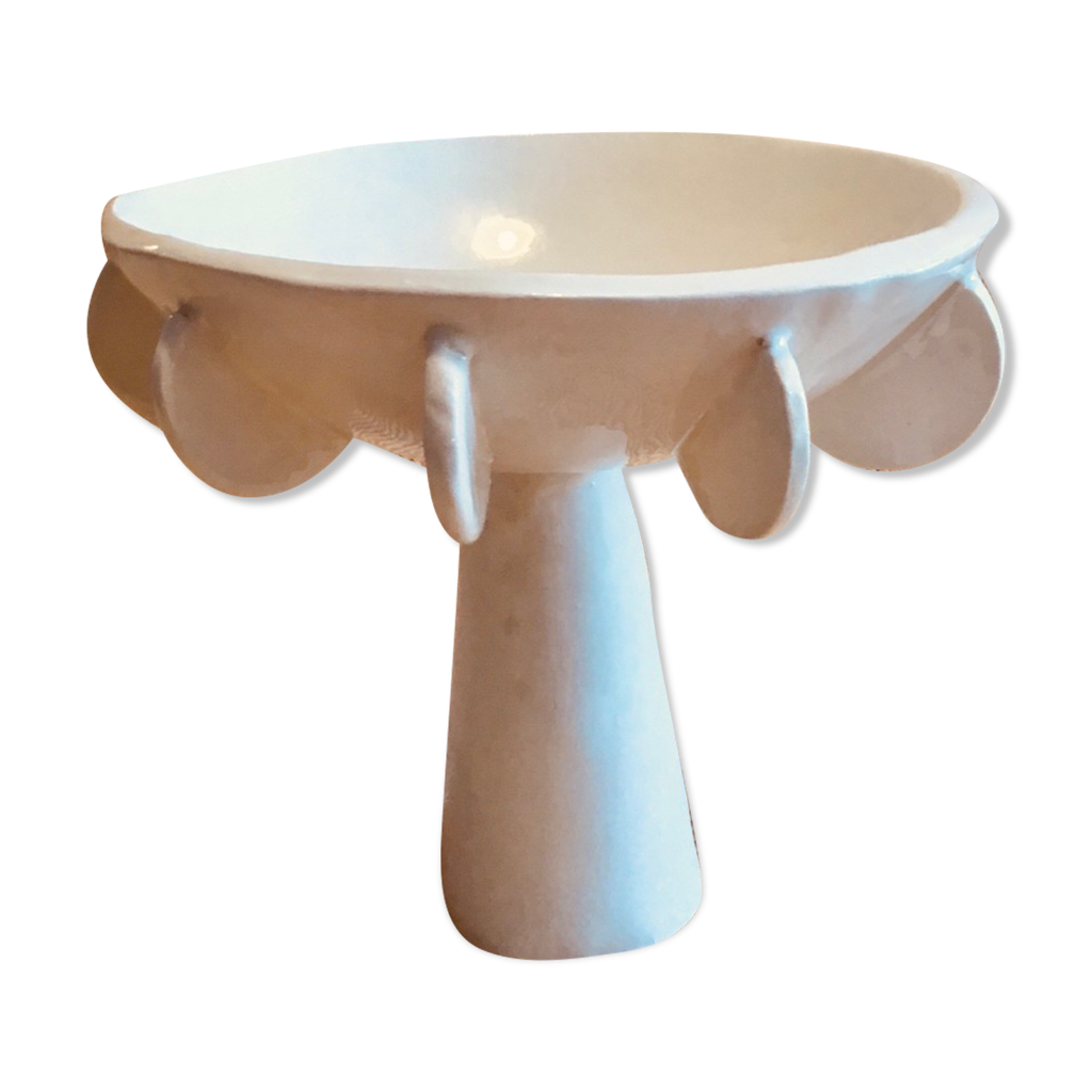Coupe En Céramique émaillée Vintage Décor Olivier Signée Italie - Occasion