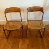 Pair of cannes chairs Baumann sleigh