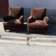 Pair of armchairs year 50 chocolate velvet