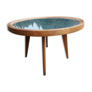 Table basse pieds compas vintage