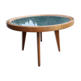 Table basse pieds compas vintage