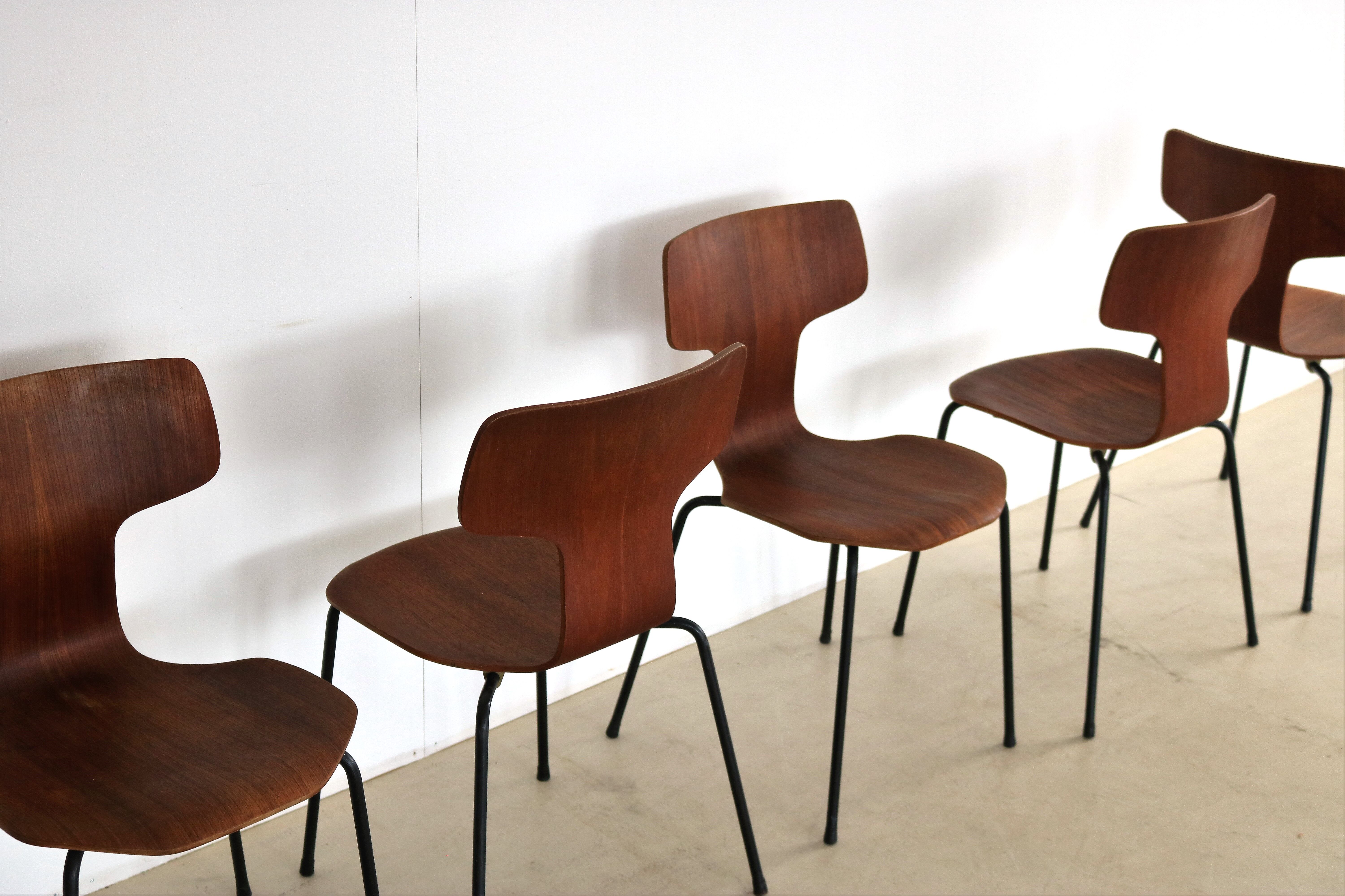 Set of 6 dining chairs model 3103 by Arne Jacobsen