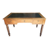 Bureau plat a 3 tiroirs louis philippe du xix ème siecle