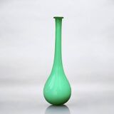 Vintage green blown glass soliflore vase - 51 cm