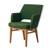 Fauteuil Oslosund de Kinnarps en tissu vert et teck, années 1950