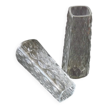 Pair Vintage Cut Glass Retro Replacement Shades For Chandeliers/Wall Lights