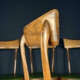 Vintage dining chairs by Pirelli Sapsa, Italy 1950s, set of 4.