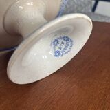 Sarreguemines Iron Earth Compote Dish - Vintage Blue Jardinière Model -