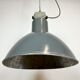 Grey industrial aluminium pendant lamp from polam wilkasy, 1960s